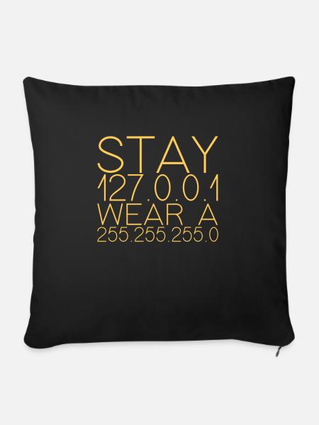 "Stay Home | Informatik" - Sofakissenbezug 45 x 45 cm - Schwarz