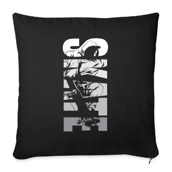 Skate Skater Skateboard - Housse de coussin décorative 45 x 45 cm - noir - Devant