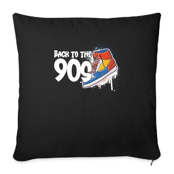 Retro Vintage 90s Outfit Back to the 90s Costume - Sofa pillowcase 17,3'' x 17,3'' (45 x 45 cm) - black - Front