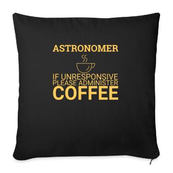 « Astronome Coffee | Astronomie » - Housse de coussin décorative 45 x 45 cm - noir - Devant
