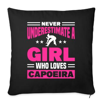 Capoeira Kick Capoeira Fight Capoeira Cadeau - Housse de coussin décorative 45 x 45 cm - noir - Devant