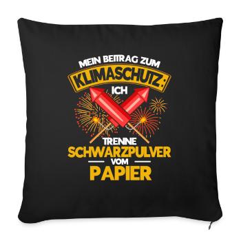 Feuerwerk Feuerwerker Pyrotechniker Geschenk - Sofakissenbezug 45 x 45 cm - Schwarz - Vorne