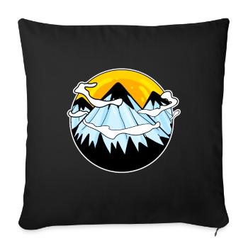 Mountain Mountains - Sofa pillowcase 17,3'' x 17,3'' (45 x 45 cm) - black - Front