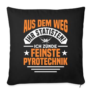 Feuerwerker Silvester Feuerwerk Geschenk - Sofakissenbezug 45 x 45 cm - Schwarz - Vorne