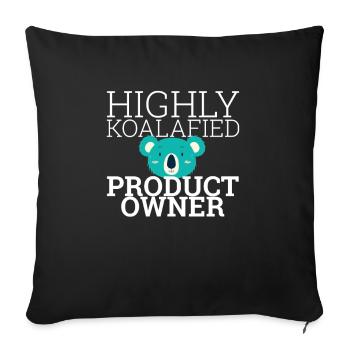 « Product Owner Koalafied | » Scrum Master" » - Housse de coussin décorative 45 x 45 cm - noir - Devant