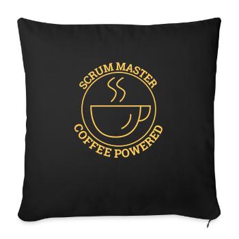 "Scrum Master Coffee | "Scrum Master"" - Sofakissenbezug 45 x 45 cm - Schwarz - Vorne