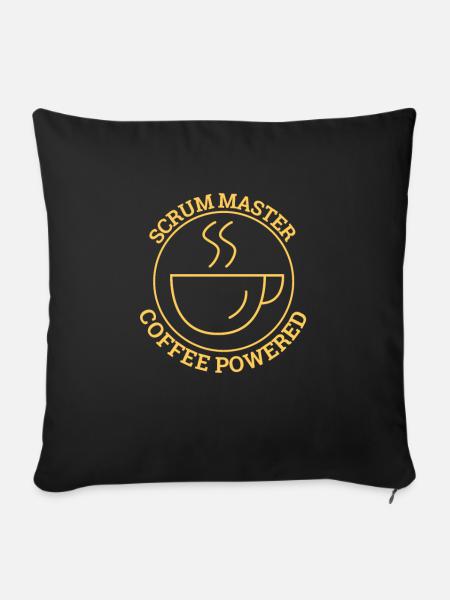 "Scrum Master Coffee | "Scrum Master"" - Sofakissenbezug 45 x 45 cm - Schwarz