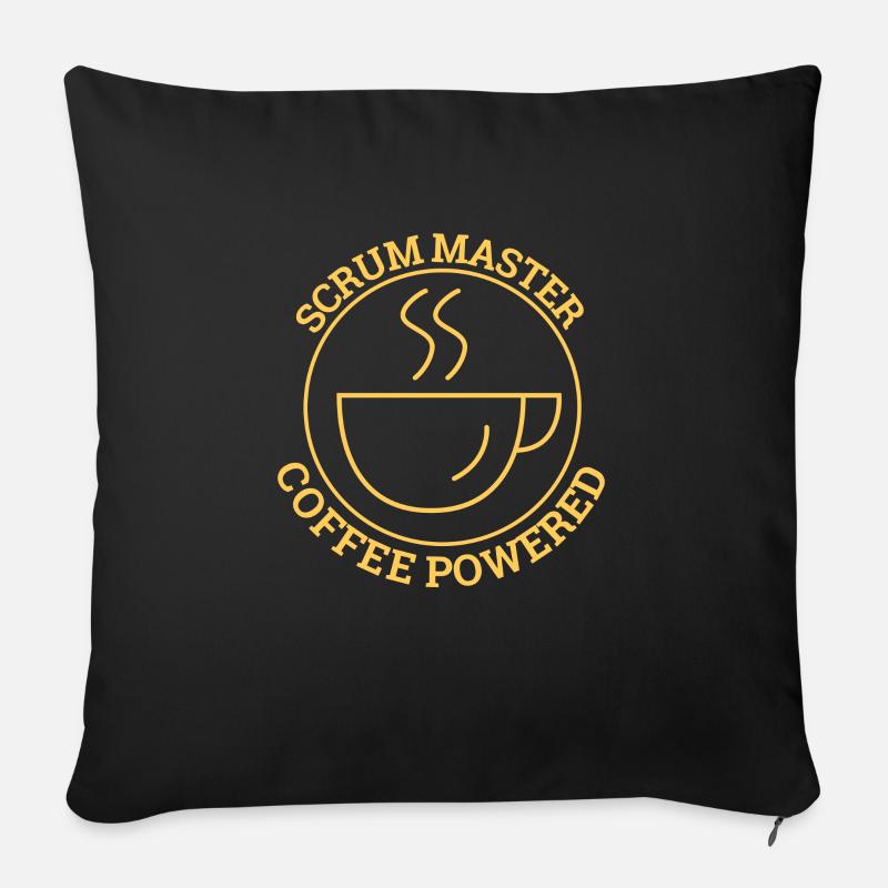 "Scrum Master Coffee | "Scrum Master"" - Sofakissenbezug 45 x 45 cm - Schwarz