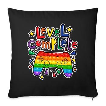 Geburtstag Junge Level Complete pop it gamer - Sofakissenbezug 45 x 45 cm - Schwarz - Vorne