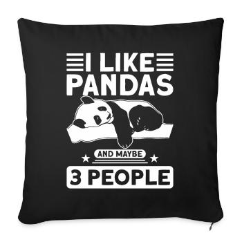 Panda Pandas Panda Lover Cadeau - Housse de coussin décorative 45 x 45 cm - noir - Devant
