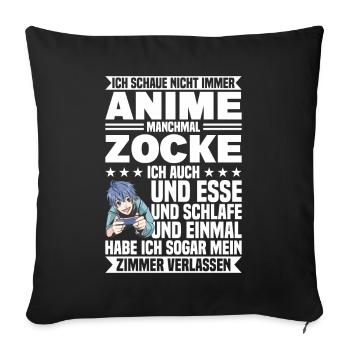 Manchmal Zocke Ich Auch - Sofakissenbezug 45 x 45 cm - Schwarz - Vorne