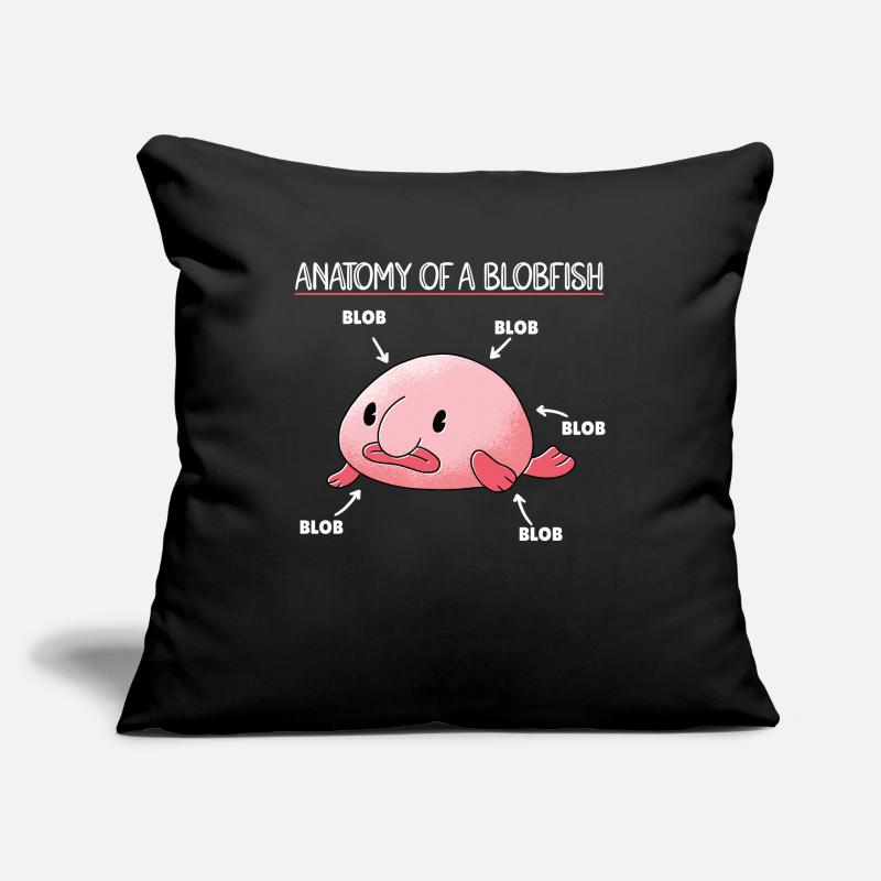 Blobfish Explication Anatomie d’un Blobfish Housse de coussin décorative 45 x 45 cm