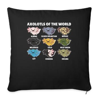 Axolotls aus der Welt süße Tiere Axolotl Arten - Sofakissenbezug 45 x 45 cm - Schwarz - Vorne