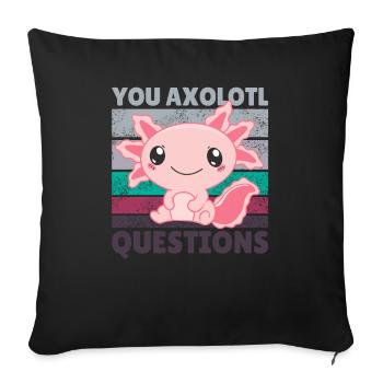 Axolotl lovers cute animals children axolotl - Sofa pillowcase 17,3'' x 17,3'' (45 x 45 cm) - black - Front