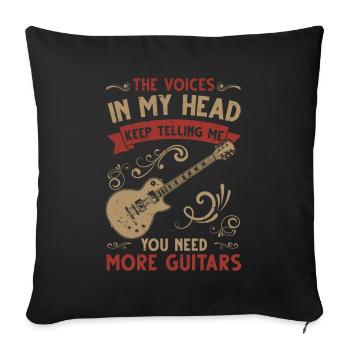 Musicien Guitariste Cadeau Guitariste - Housse de coussin décorative 45 x 45 cm - noir - Devant