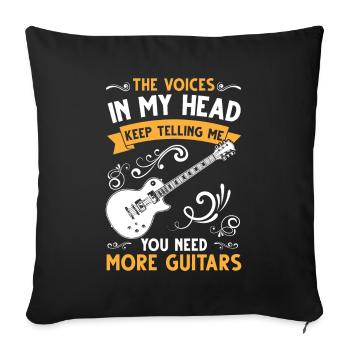 Musicien Guitariste Cadeau Guitariste - Housse de coussin décorative 45 x 45 cm - noir - Devant