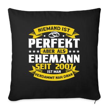 15 Jahre Ehe Ehepaar Kristallhochzeit Geschenk - Sofakissenbezug 45 x 45 cm - Schwarz - Vorne