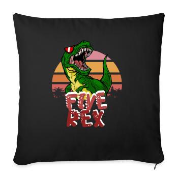 5th Birthday Boy five Rex Dinosaur Dino - Sofa pillowcase 17,3'' x 17,3'' (45 x 45 cm) - black - Front