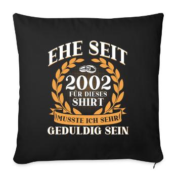 20 Jahre Ehe Ehepaar Porzellanhochzeit Geschenk - Sofakissenbezug 45 x 45 cm - Schwarz - Vorne