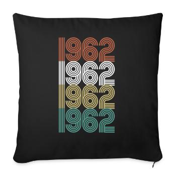 1962 cadeau Anniversaire Noel personnalisé - Housse de coussin décorative 45 x 45 cm - noir - Devant