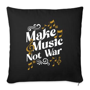 Musiciens Rock Jazz Band Musique Guitares Piano - Housse de coussin décorative 45 x 45 cm - noir - Devant
