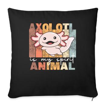 Axolotl Is My Spirit Animal - süße Axolotl vintage - Sofakissenbezug 45 x 45 cm - Schwarz - Vorne