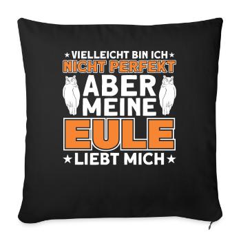 Eulen Liebhaber Eulen Eule Geschenk - Sofakissenbezug 45 x 45 cm - Schwarz - Vorne