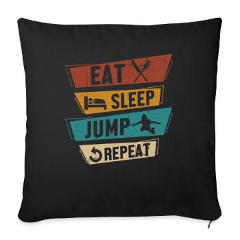 Parachutiste de saut sportif en parachute - Housse de coussin décorative 45 x 45 cm - noir - Devant