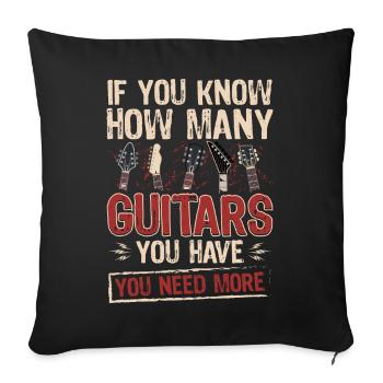 Musicien Guitariste Cadeau Guitariste - Housse de coussin décorative 45 x 45 cm - noir - Devant