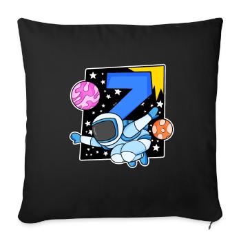 7 birthday boy - 7 years old - I am 7 - Sofa pillowcase 17,3'' x 17,3'' (45 x 45 cm) - black - Front