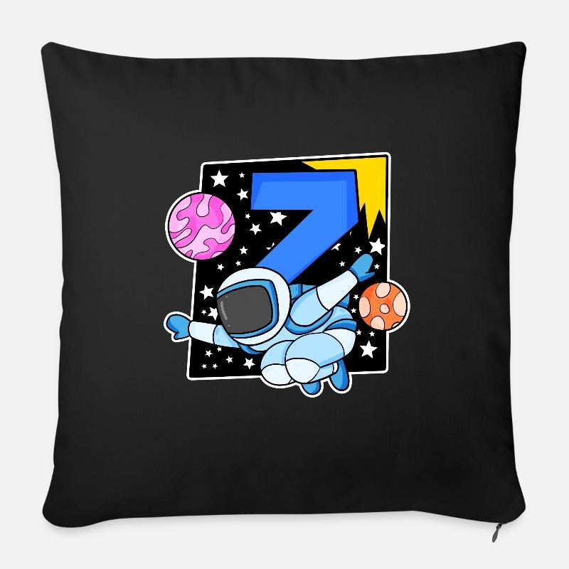 7 Geburtstag Junge - 7 Jahre alt - Ich bin 7 - Sofakissenbezug 45 x 45 cm - Schwarz