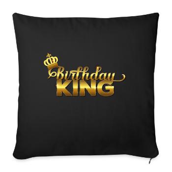 Inclinez-vous les imbéciles qui ont l’anniversaire du roi - Housse de coussin décorative 45 x 45 cm - noir - Devant