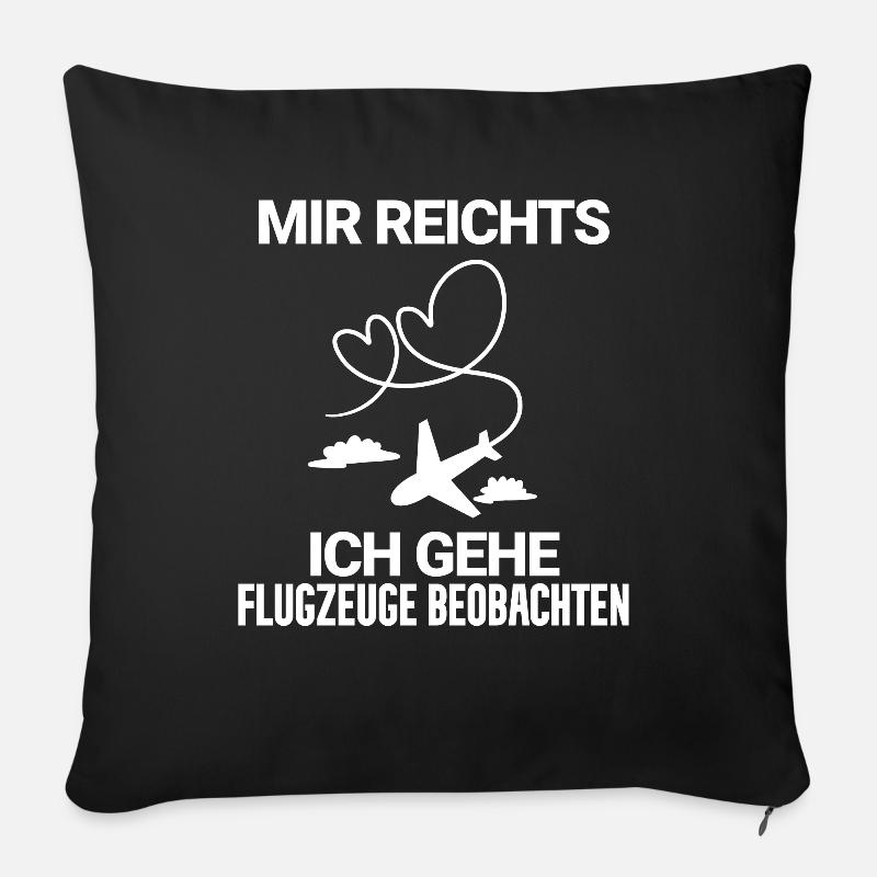Planespotter Planespotting Flugzeug Flugzeuge - Sofakissenbezug 45 x 45 cm - Schwarz