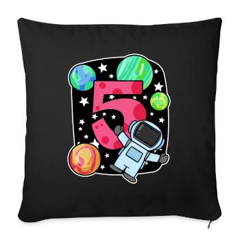 5 birthday boy - 5 years old - I am 5 - Sofa pillowcase 17,3'' x 17,3'' (45 x 45 cm) - black - Front