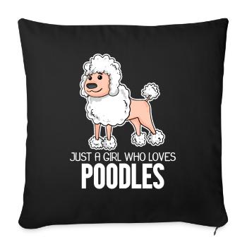 Poodle Dog - Sofa pillowcase 17,3'' x 17,3'' (45 x 45 cm) - black - Front