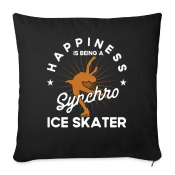 Synchro Gruppe Eiskunstläufer Schlittschuhlaufen - Sofakissenbezug 45 x 45 cm - Schwarz - Vorne