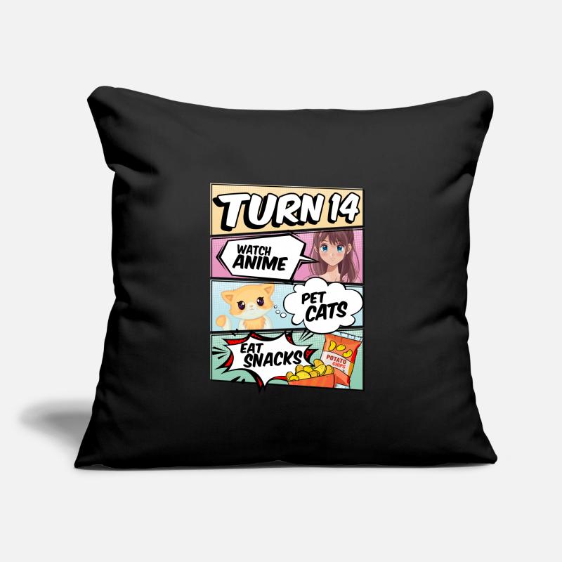 14. Geburtstag Anime Mädchen Sofakissenbezug 45 x 45 cm