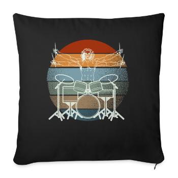 Vitruvian Drummer Drummer Legend - Sofa pillowcase 17,3'' x 17,3'' (45 x 45 cm) - black - Front