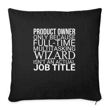 "Product Owner Wizard | "Scrum Master"" - Sofakissenbezug 45 x 45 cm - Schwarz - Vorne