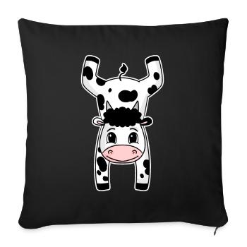 Gymnastique Sport Handstand Vache - Housse de coussin décorative 45 x 45 cm - noir - Devant