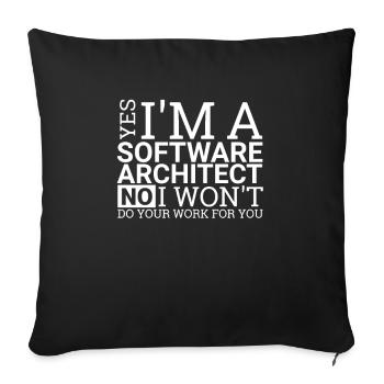 « Travail d’architecte logiciel | Architecture logicielle » - Housse de coussin décorative 45 x 45 cm - noir - Devant