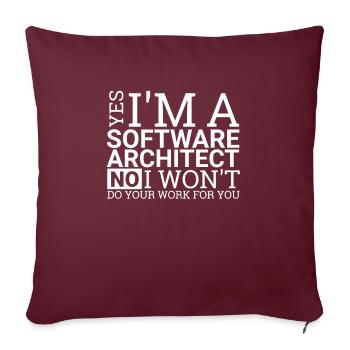 « Travail d’architecte logiciel | Architecture logicielle » - Housse de coussin décorative 45 x 45 cm - bordeaux - Devant