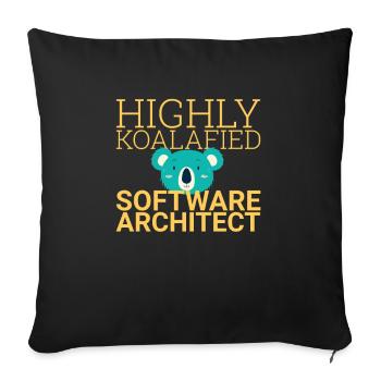 Software Architect Koalafied|Software Architektur - Sofakissenbezug 45 x 45 cm - Schwarz - Vorne