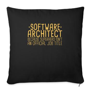 Software Architect Superhero |Software Architektur - Sofakissenbezug 45 x 45 cm - Schwarz - Vorne