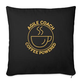 "Agile Coach Coffee | Agile" - Sofakissenbezug 45 x 45 cm - Schwarz - Vorne