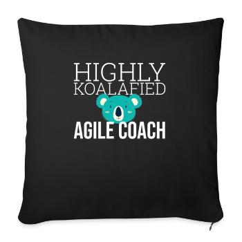 "Agile Coach Koalafied | Agile" - Sofakissenbezug 45 x 45 cm - Schwarz - Vorne