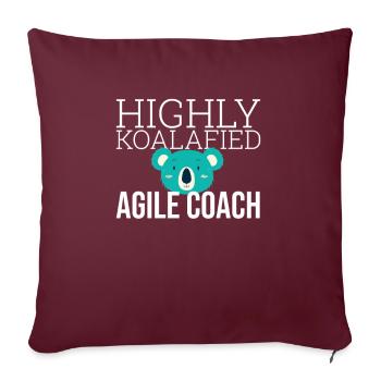 « Coach Agile Koalafied | Agile » - Housse de coussin décorative 45 x 45 cm - bordeaux - Devant
