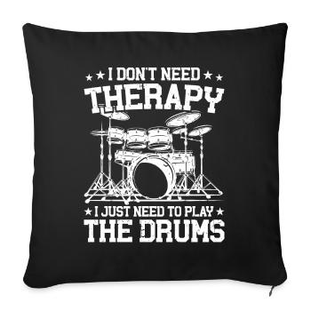 Cadeau de batteur de musicien de batterie cool - Housse de coussin décorative 45 x 45 cm - noir - Devant