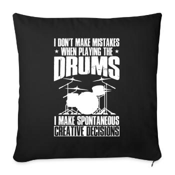 Cadeau de batteur de musicien de batterie cool - Housse de coussin décorative 45 x 45 cm - noir - Devant