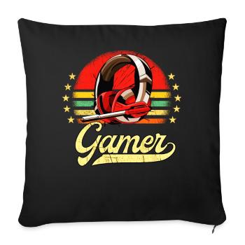 Vintage Gaming Video Games Gambler Retro Gaming - Sofa pillowcase 17,3'' x 17,3'' (45 x 45 cm) - black - Front